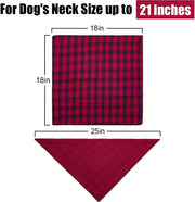 6PCS Birthday Gift Washable Green Black Brown Blue Red Square Plaid Printing Dog Bib