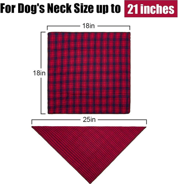 6PCS Birthday Gift Washable Green Black Brown Blue Red Square Plaid Printing Dog Bib