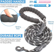 High Quality Dog Leash with Comfortable Padded Handle and Highly Reflective Threads