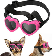 UV Protection Goggles Eye Wear Protection with Adjustable Strap Doggy Heart Shape Anti-Fog Sunglasses