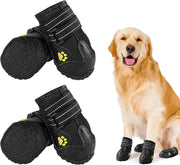 Waterproof Boots for Dogs, Dog Booties with Anti-Slip Sole Reflective Straps