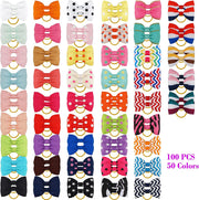 Puppy Bow with Rubber Band Colored Pet Grooming Dog Hair Accessories